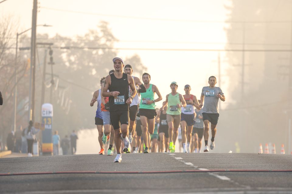 Maratonløpar i aksjon under eit stort internasjonalt stemne